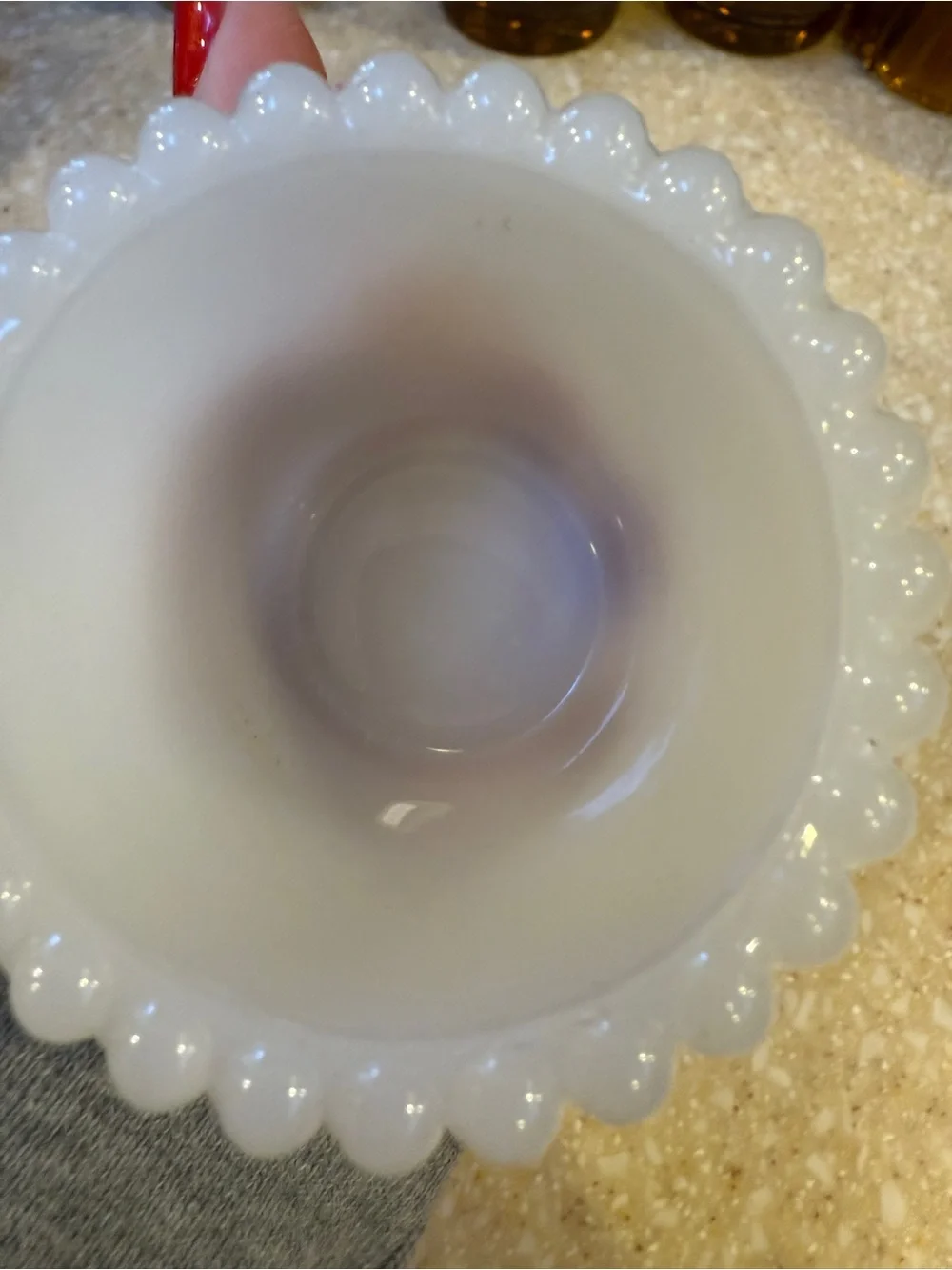 Vintage White Milk Glass Hobnail votive tea light candle holder